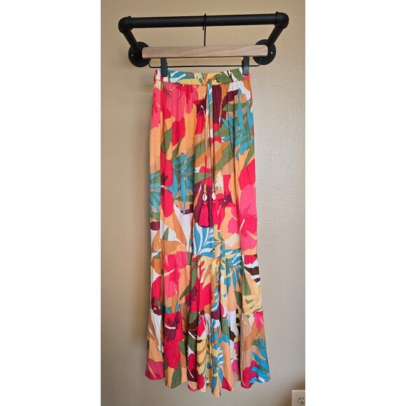 True Destinations floral flared tropical beach pants/ cover up size XS - Picture 1 of 9